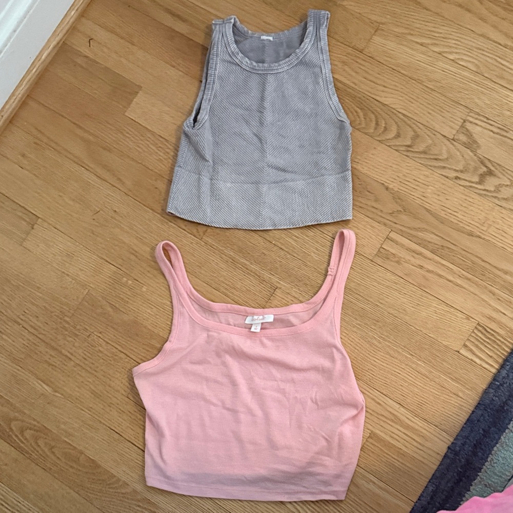 Colsie Gray and Pink Tank Top Set
